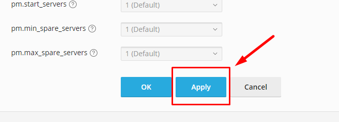 Tombol Apply di Plesk