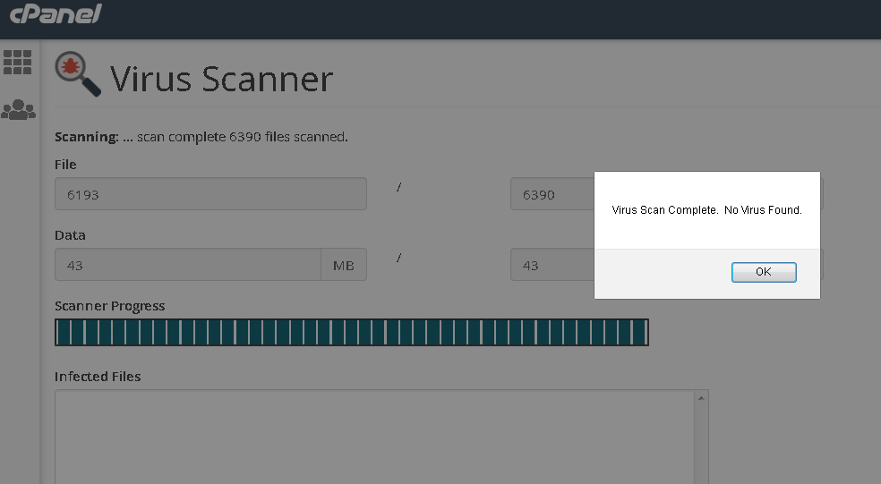 Hasil scan ClamAV dengan file yang terinfeksi