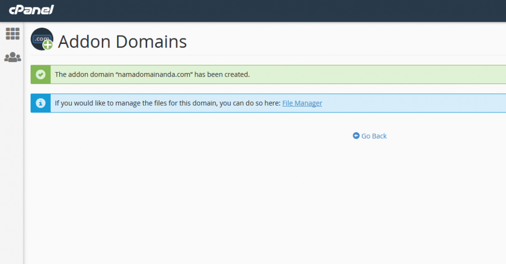 Formulir detail domain baru
