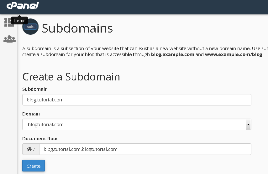 Cara membuat Subdomain Di cPanel - Create Subdomain