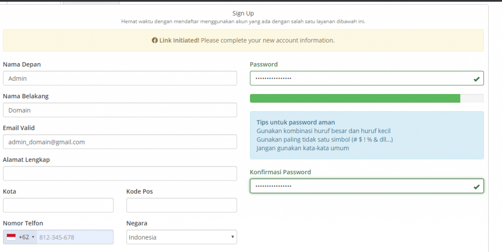 Data terisi otomatis