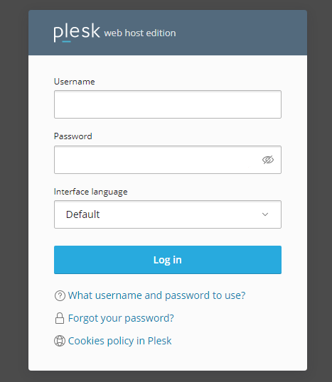 Login ke Plesk Panel