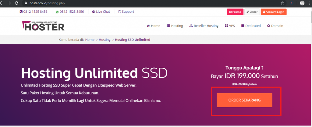 Tombol Order Sekarang