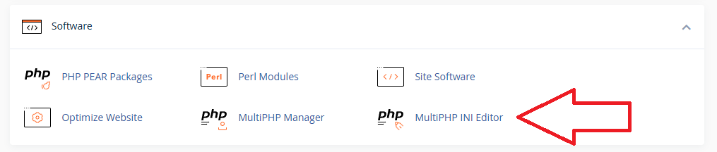 Tombol Switch To PHP Options di Select PHP Version